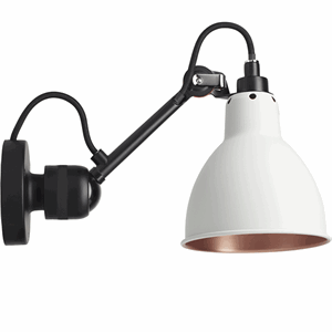 Lampe Gras N304 Væglampe Mat Sort/Hvid/Kobber Hardwired